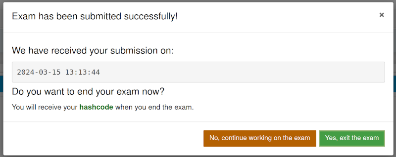 Submit confirmation
