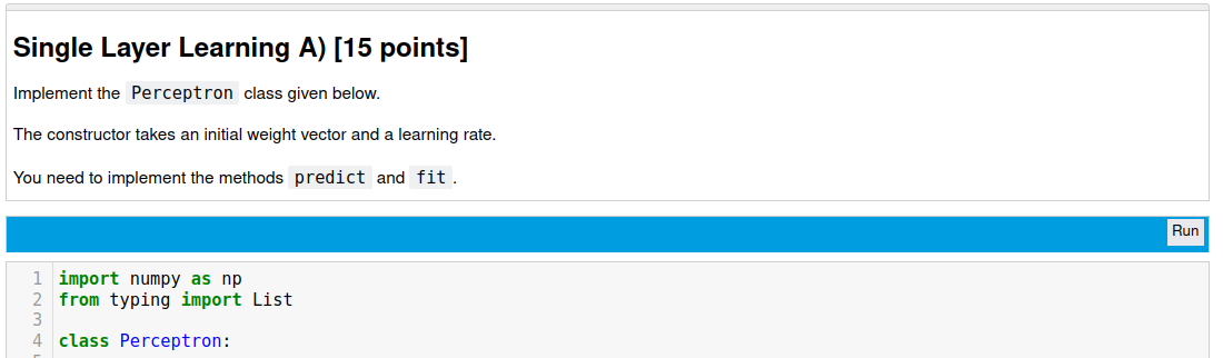 Assignment toolbar for code cells