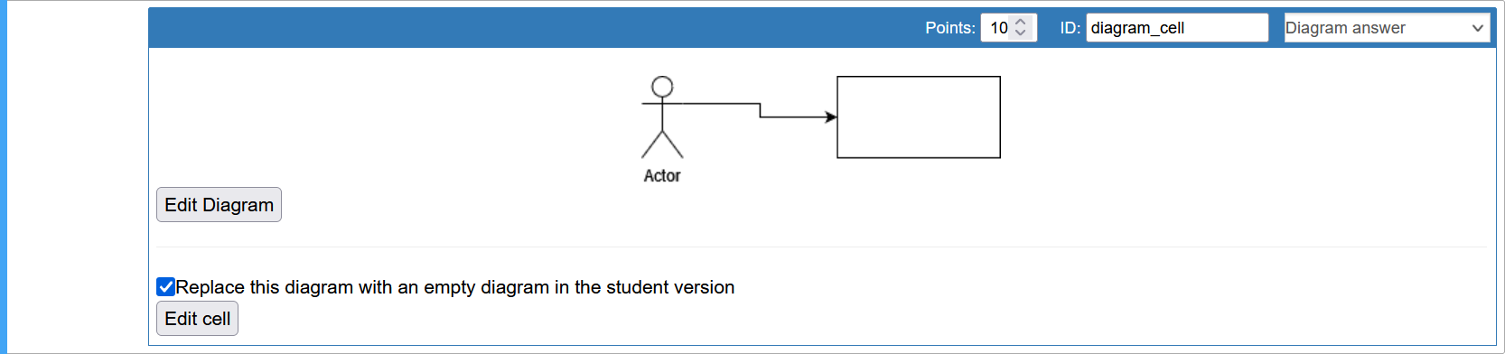An diagram cell with a diagram