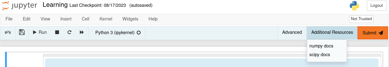 Exam toolbar